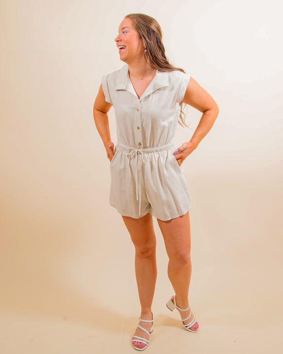 Summer Abroad Romper in Natural (8061599514875)