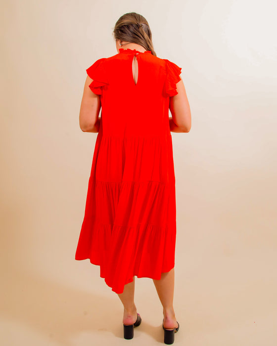 Set Your Soul On Fire Dress in Red (8101650039035)