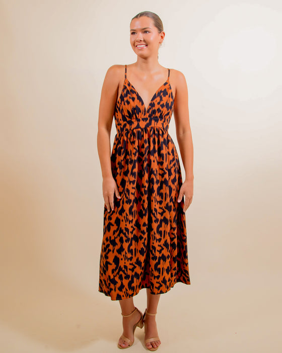 Feelin' Fiesty Dress in Brown (8103050608891)