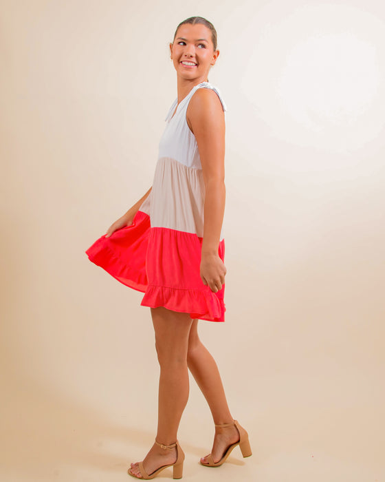 Catching Style Dress in Coral (8061599645947)