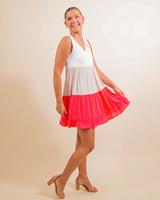Catching Style Dress in Coral (8061599645947)