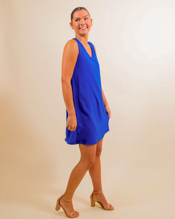 Start The Day Dress in Royal Blue (8093531013371)