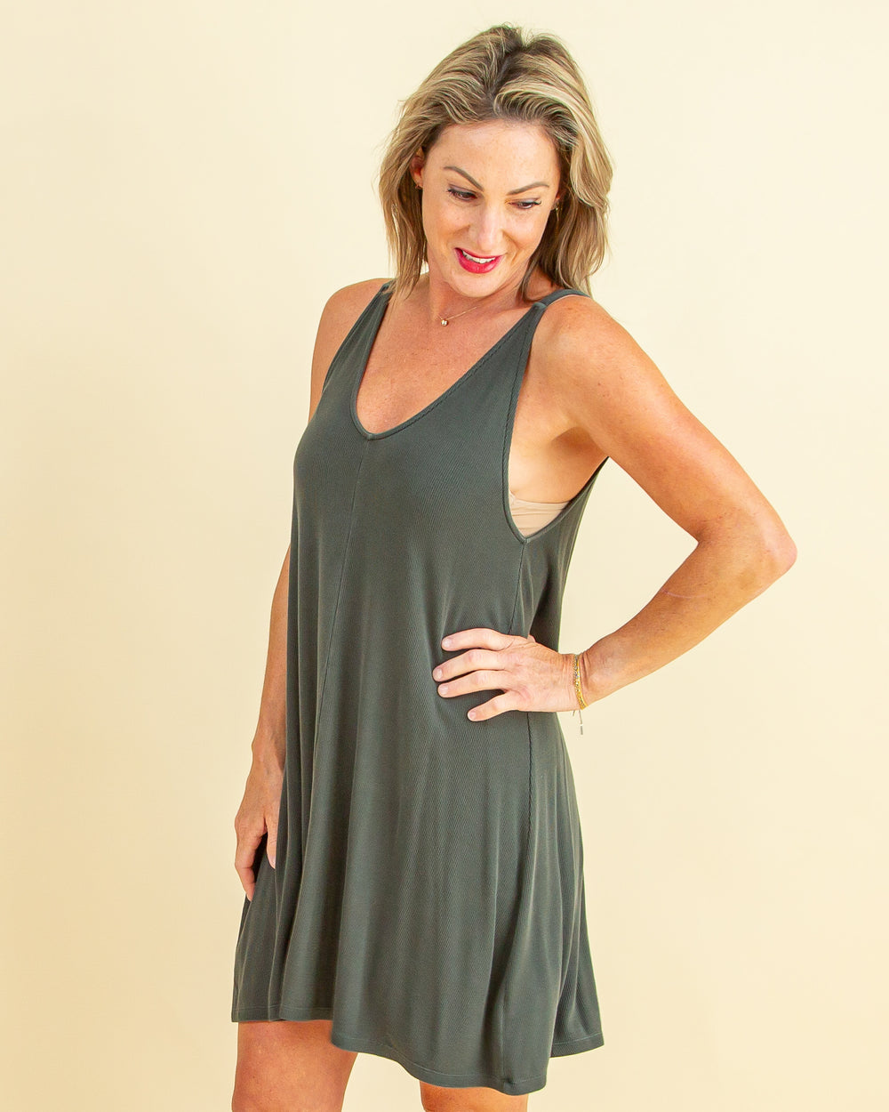 Casual Charm Dress in Charcoal (8657369694459)