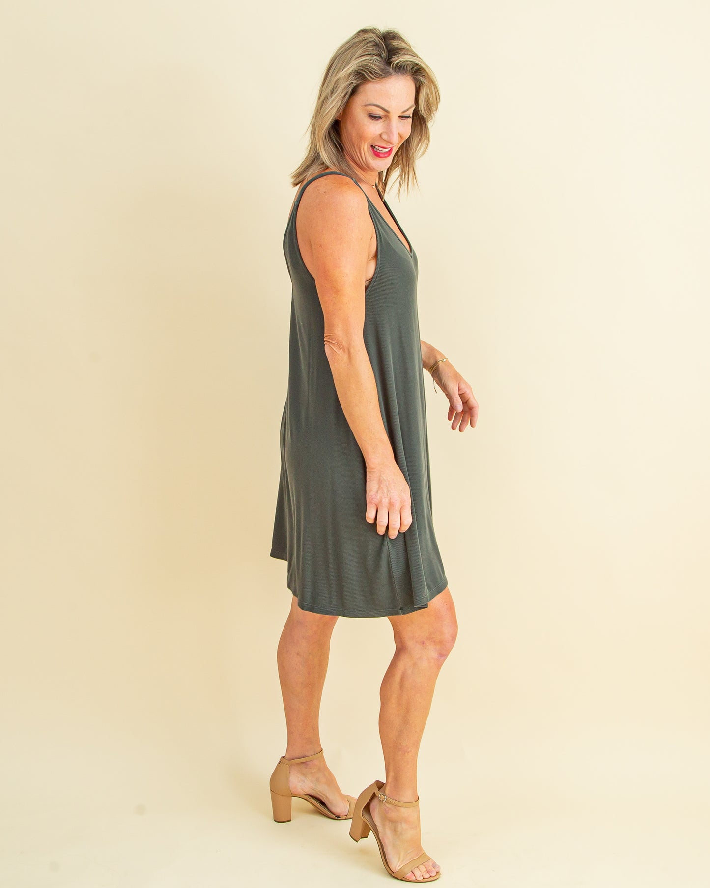 Casual Charm Dress in Charcoal (8657369694459)