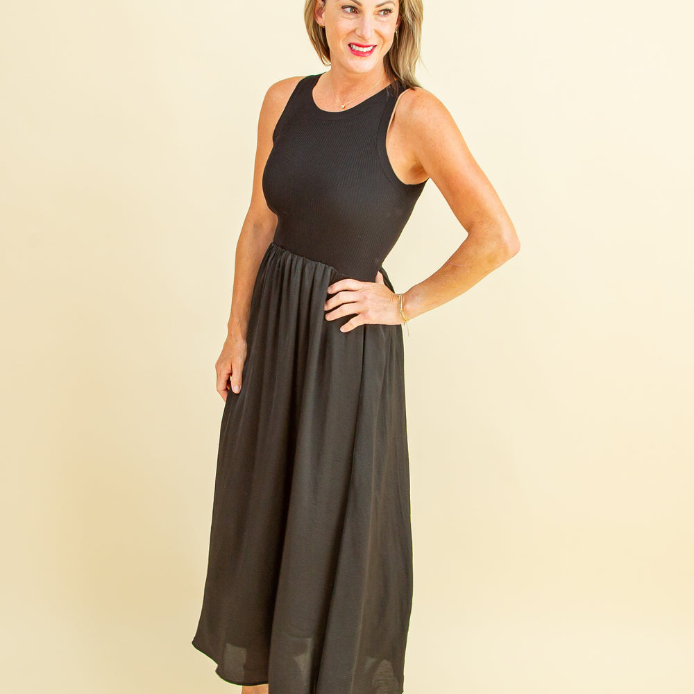 Midnight Harmony Dress in Black (8657370120443)