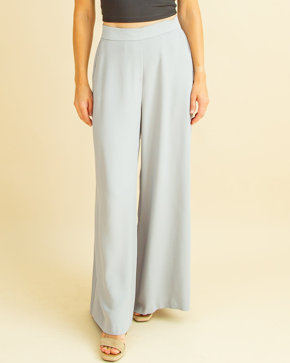 Work With Me Wide Leg Pants in Lt Grey (8681217720571)