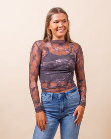  Printed Lady Lux Top in Night Sky (8133301960955)