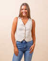 Back In Business Vest in Beige (8101642141947)