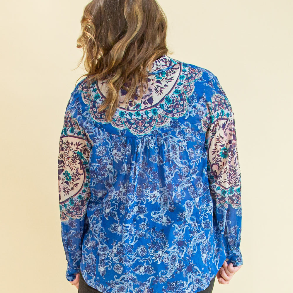 
                  
                    Rose Bud Blouse in Blue Combo (8642407891195)
                  
                