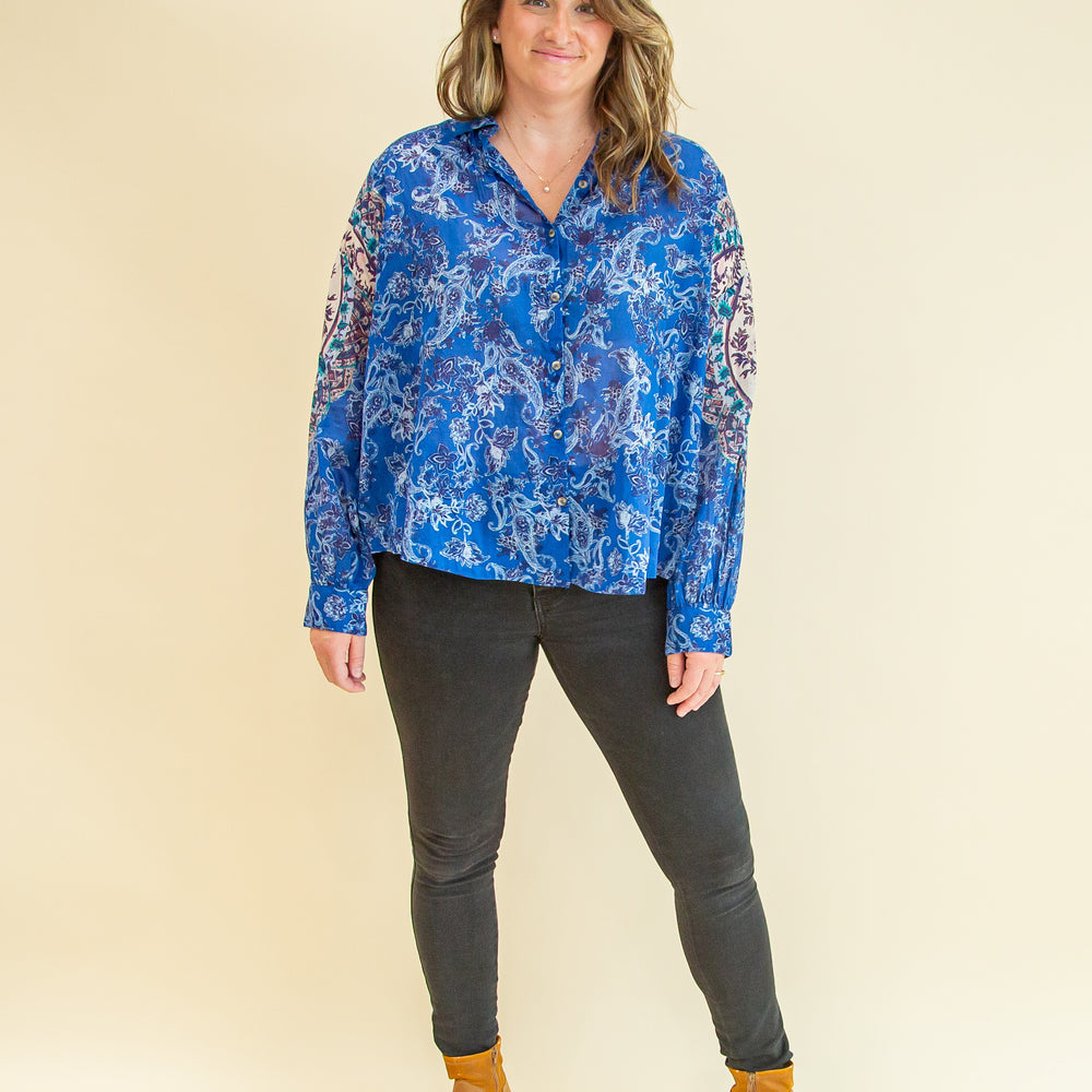 
                  
                    Rose Bud Blouse in Blue Combo (8642407891195)
                  
                