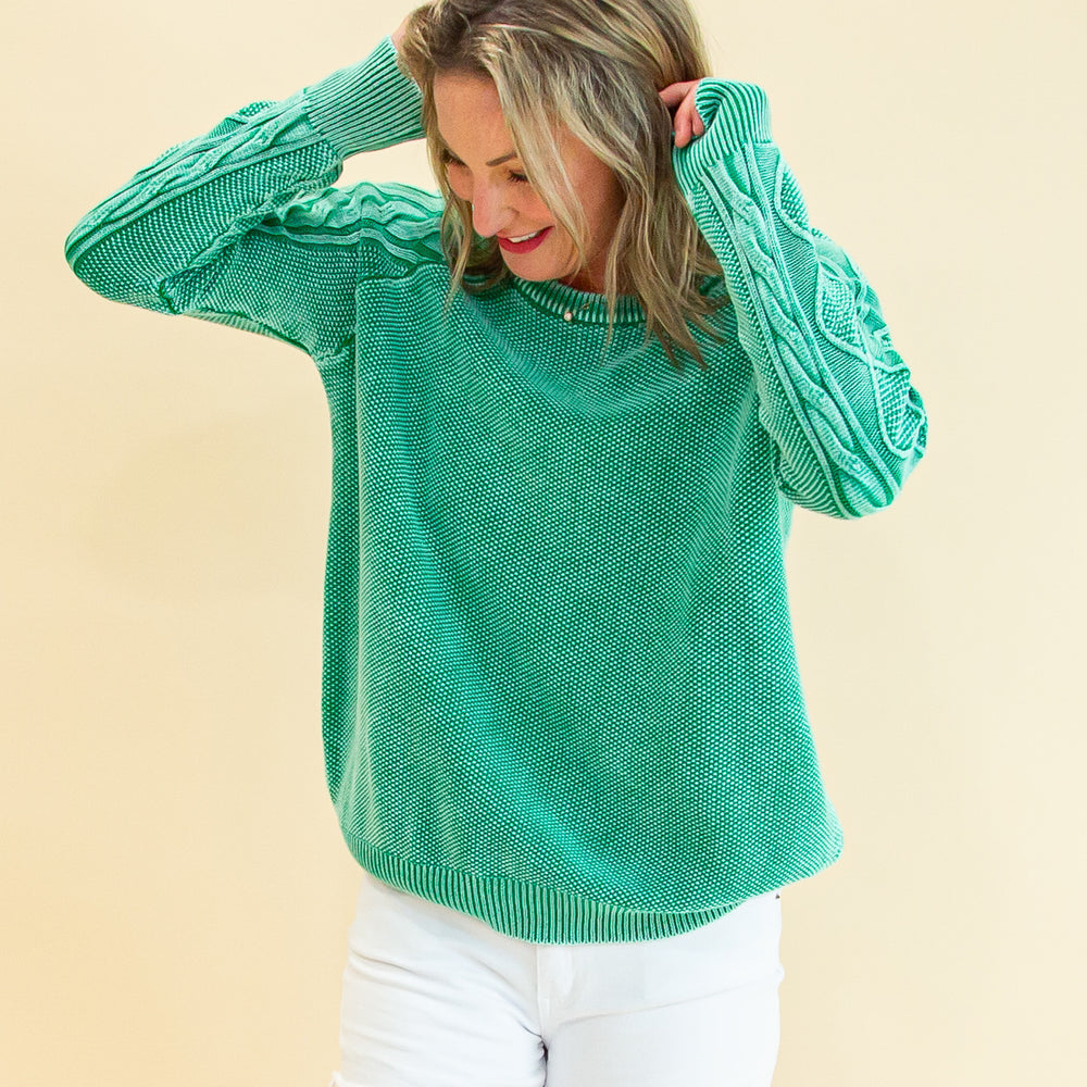 Keeping You Close Crewneck Sweater in Kelly Green (8734325244155)