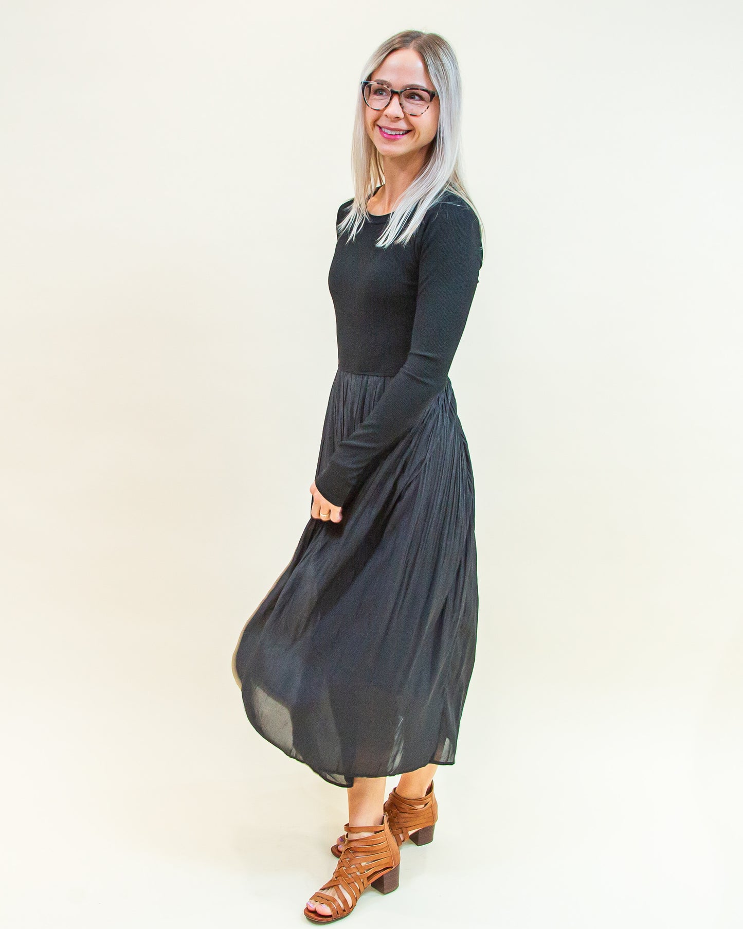 Night at the Morris Dress in Black (8774210355451)