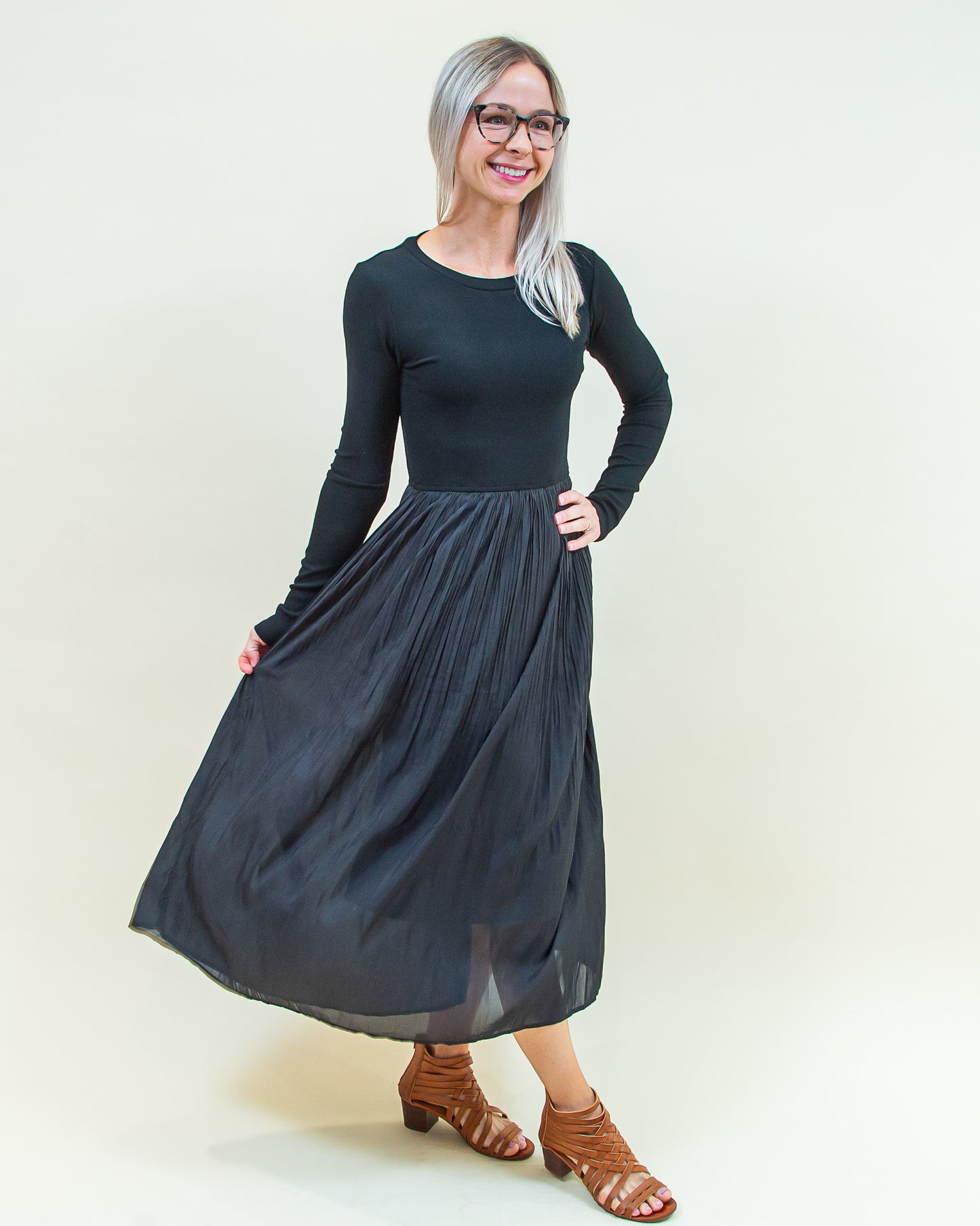 Night at the Morris Dress in Black (8774210355451)