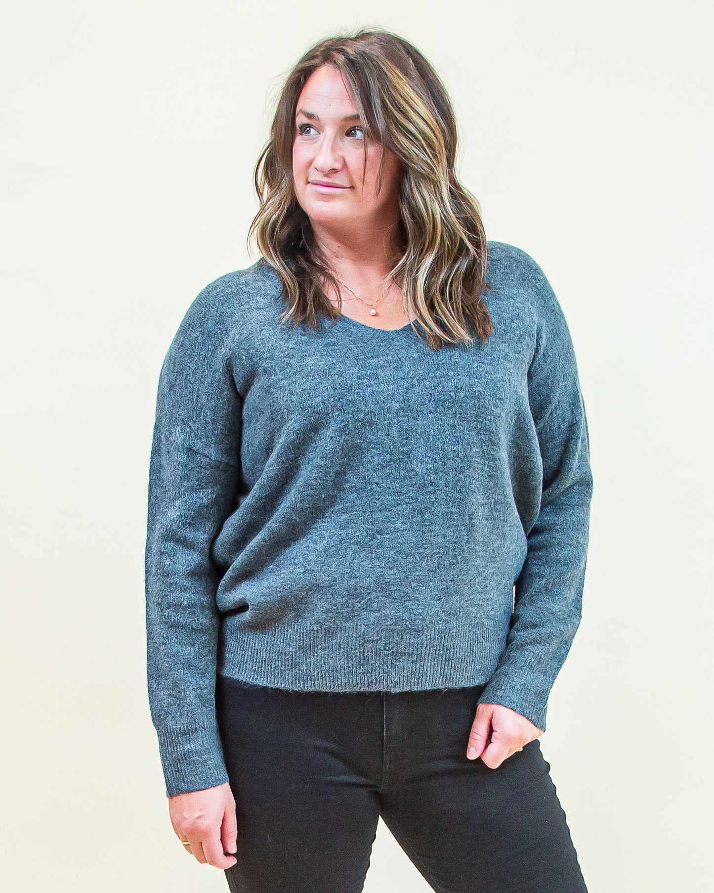 Any Day Now Sweater in Charcoal (8769059029243)