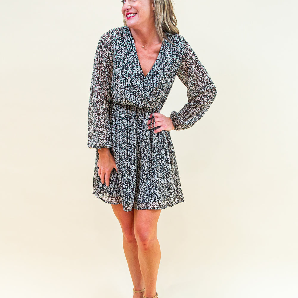 Talk About It Dress in Black/Taupe (8770500788475)