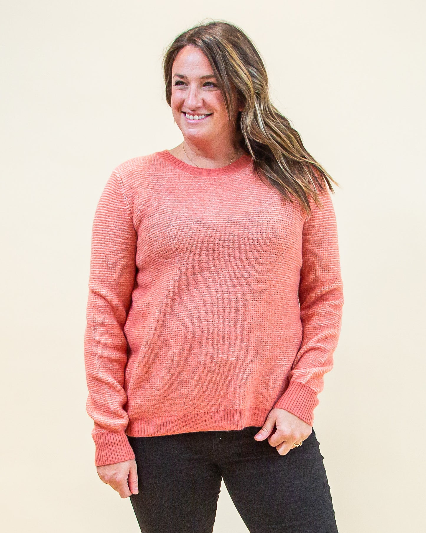 Dearest Comforts Sweater in Dark Coral (8327186186491)