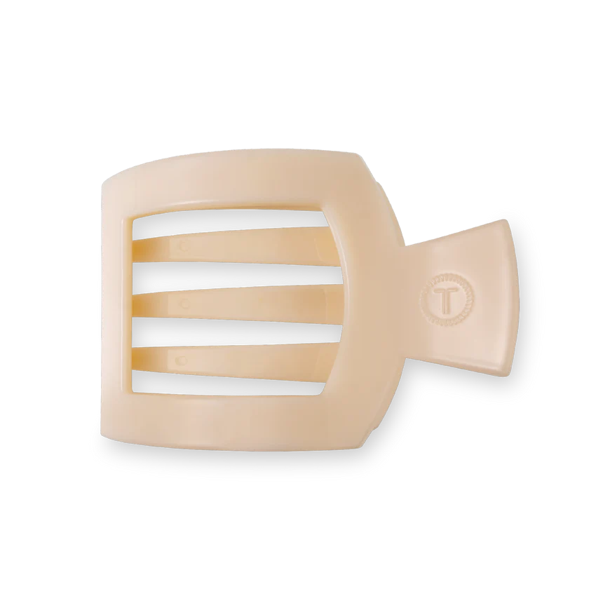 Teleties Medium Flat Square Clip in Almond Beige (8894979309819)