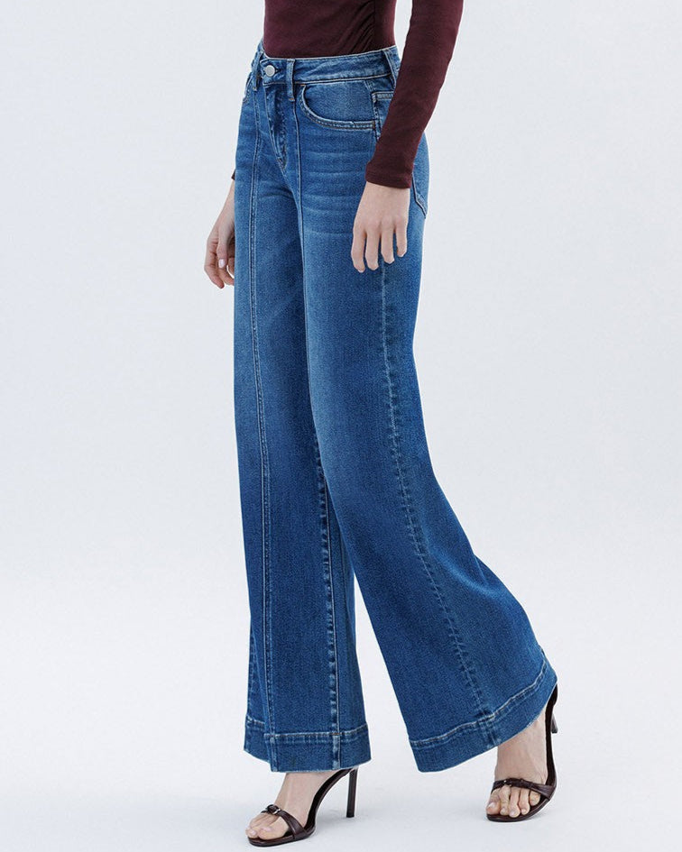 Moon Bar High Rise Trouser Wide Leg Jeans (9090309849339)