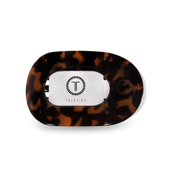 Teleties Small Flat Round Clip in Tortoise (8313131073787)