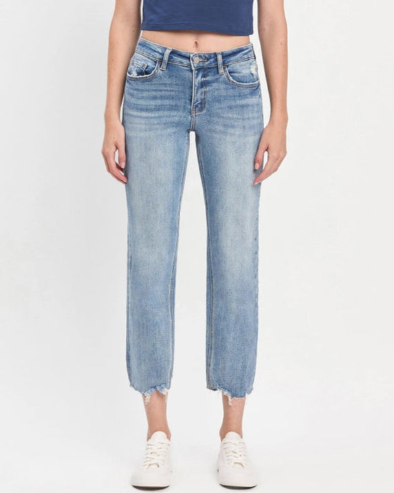 Transparent Mid Rise Straight Jeans (8964010279163)