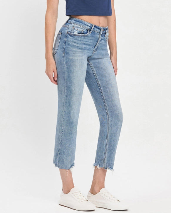 Transparent Mid Rise Straight Jeans (8964010279163)