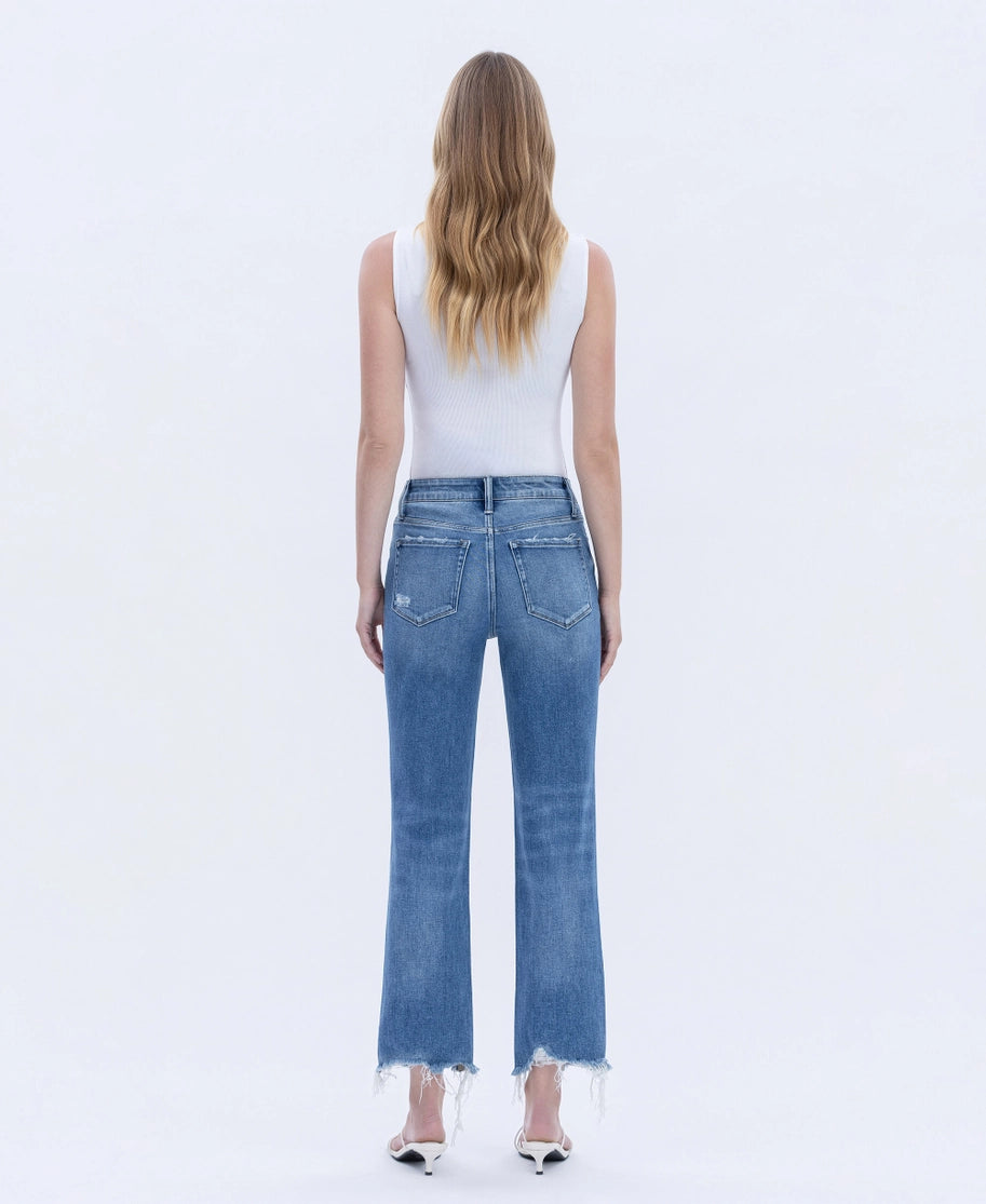 Impressive High Rise Crop Straight Jeans (9100174754043)