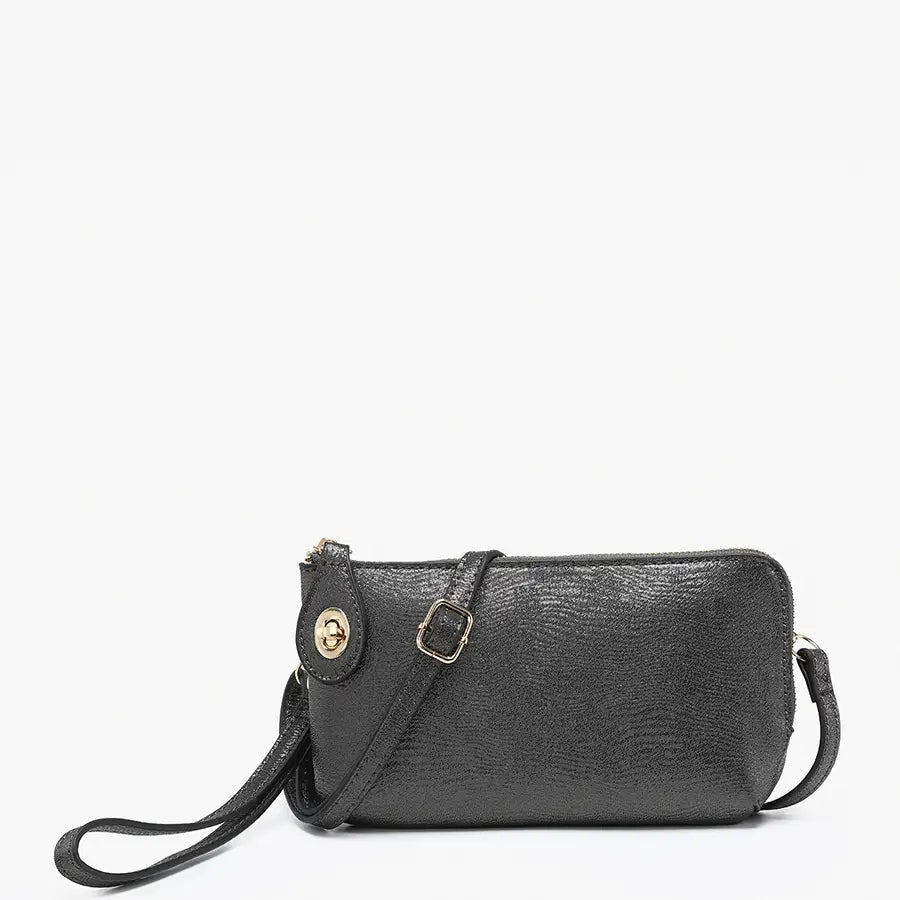 Kendall Glitter Crossbody/Wristlet in Black (8775086375163)