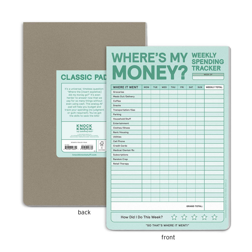 
                  
                    Weekly Money Tracker Pad (8894438310139)
                  
                