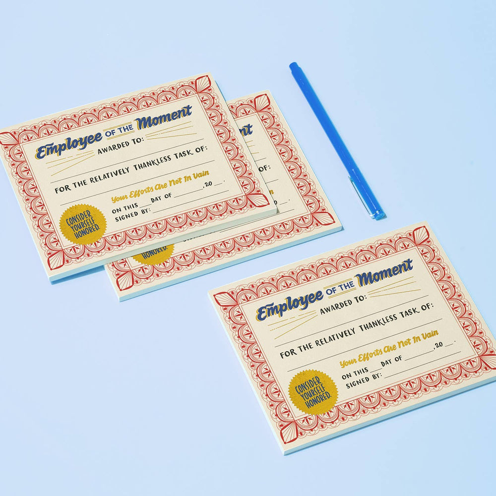 
                  
                    Employee of the Moment Certificate Notepad (Refresh) (8990077288699)
                  
                