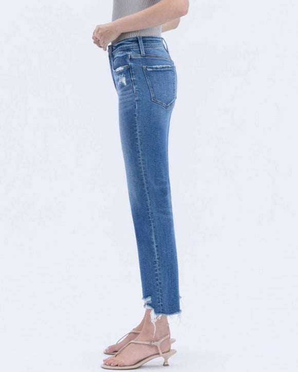 Romantic High Rise Crop Straight Jeans (9130324132091)