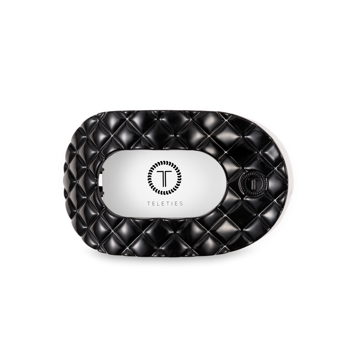 Flat Round Hair Clip | Medium | Jet Black Quilted (9100171116795)
