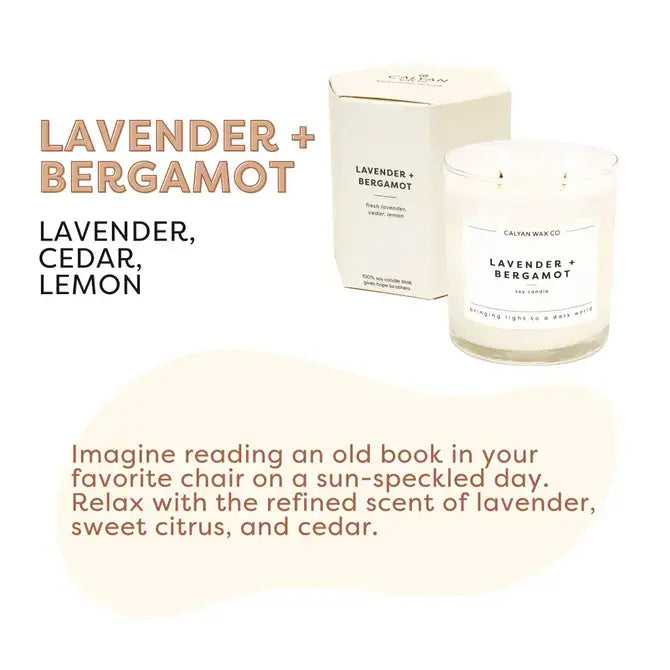 
                  
                    Lavender + Bergamot - Glass Tumbler Soy Candle (8893108257019)
                  
                