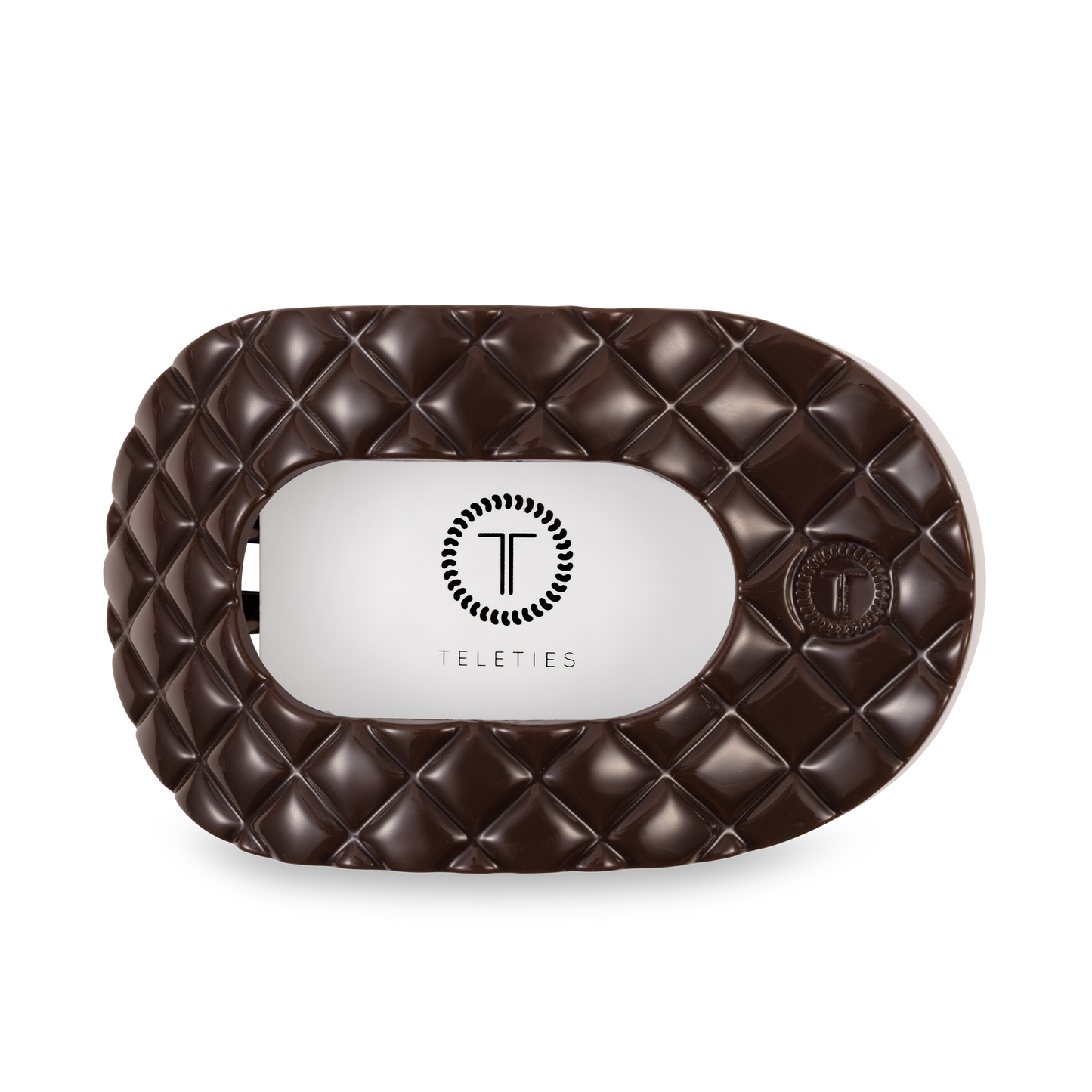 Flat Round Hair Clip | Large | Truly Taupe Quilted (9100171084027)