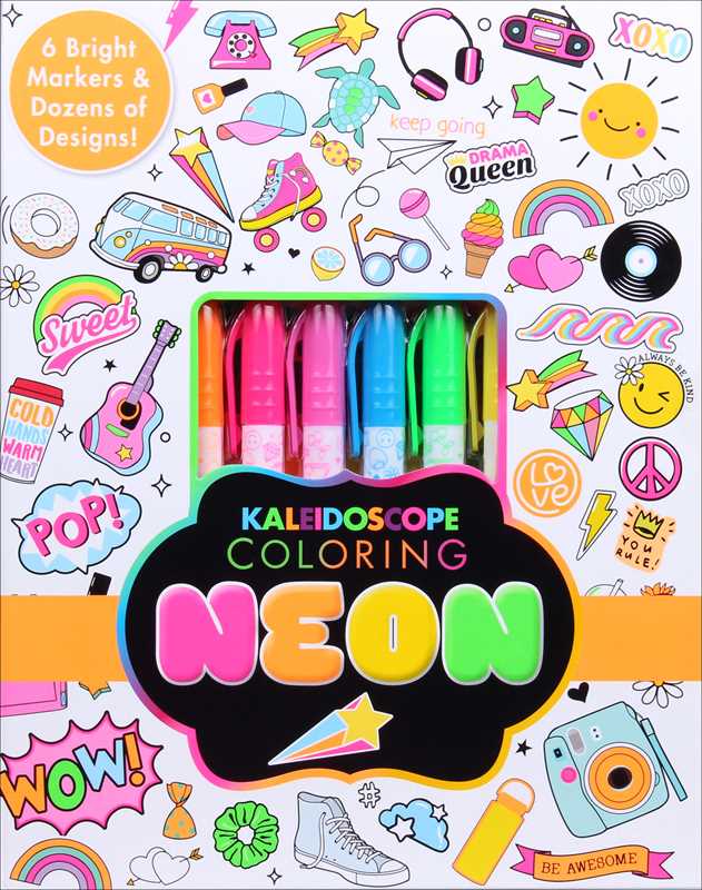 Kaleidoscope Coloring: Neon by Editors of Silver Dolphin Books: Kit - Paperback; 64 pages / English (8912310993147)