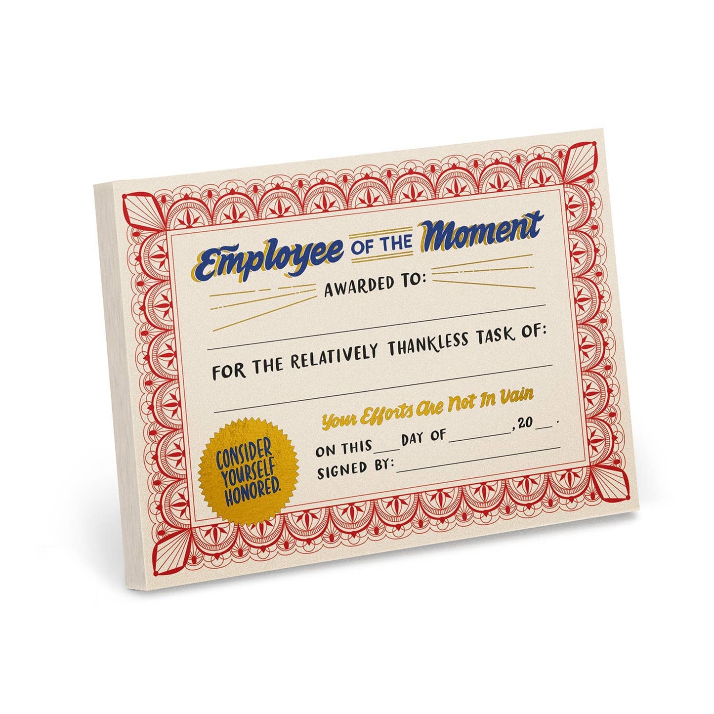 Employee of the Moment Certificate Notepad (Refresh) (8990077288699)