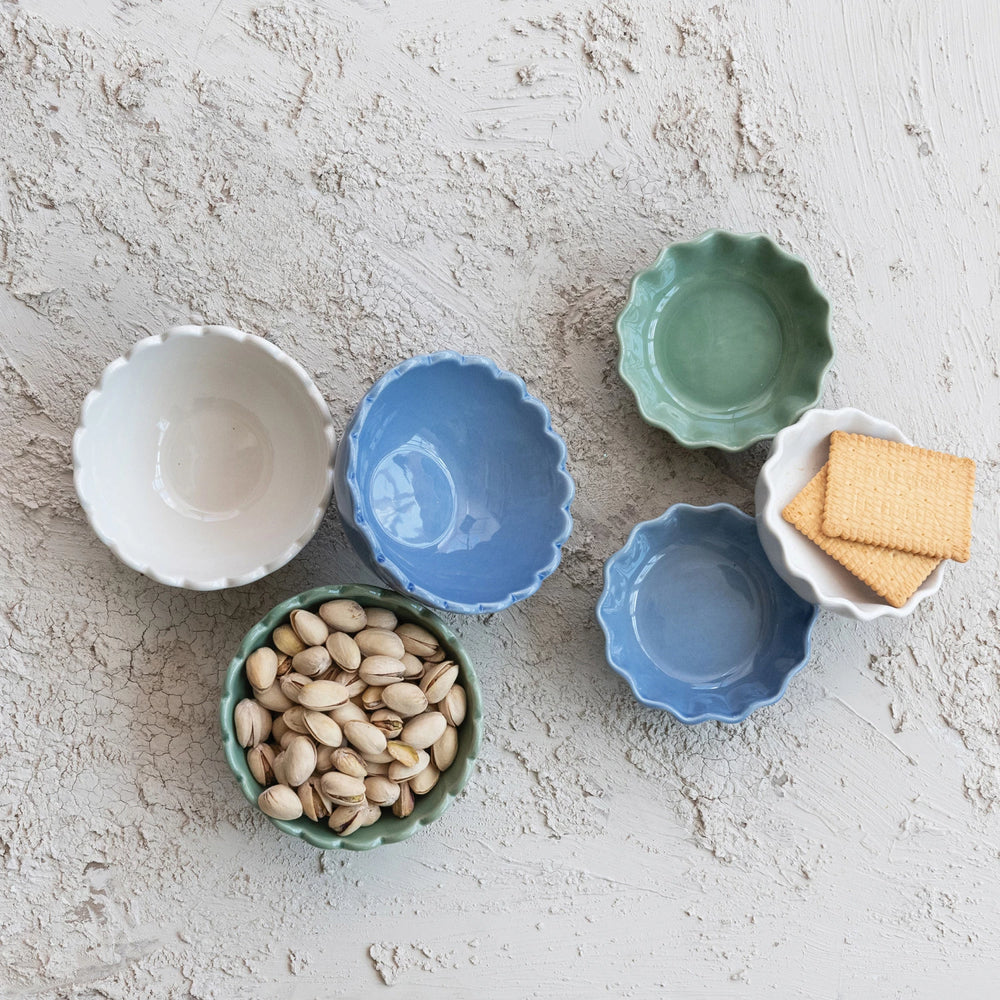 
                  
                    Stoneware Scalloped Bowl, 3 Colors (Each One Will Vary) (8966037078267)
                  
                