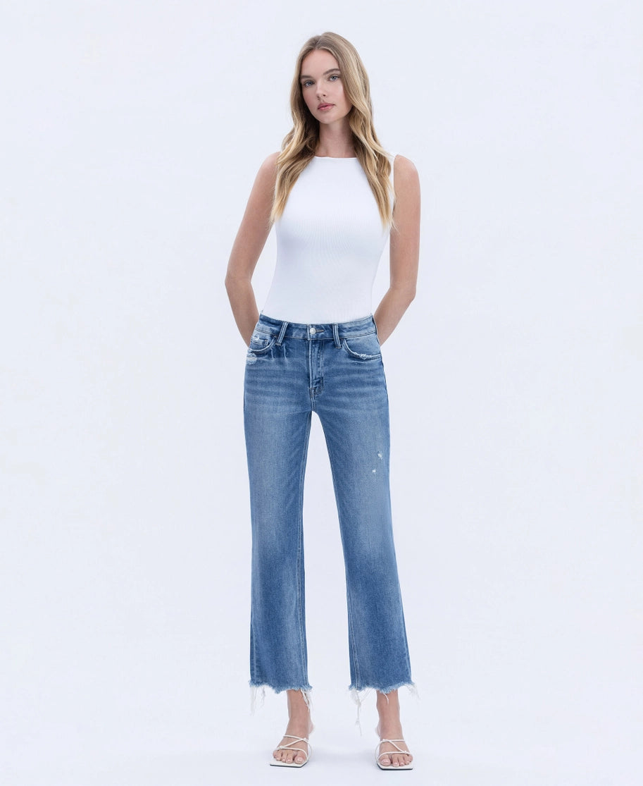 Impressive High Rise Crop Straight Jeans (9100174754043)