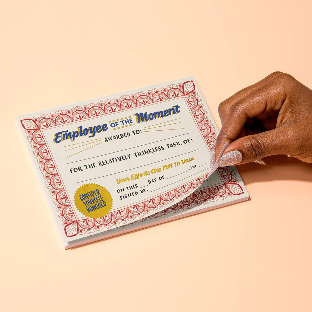 
                  
                    Employee of the Moment Certificate Notepad (Refresh) (8990077288699)
                  
                