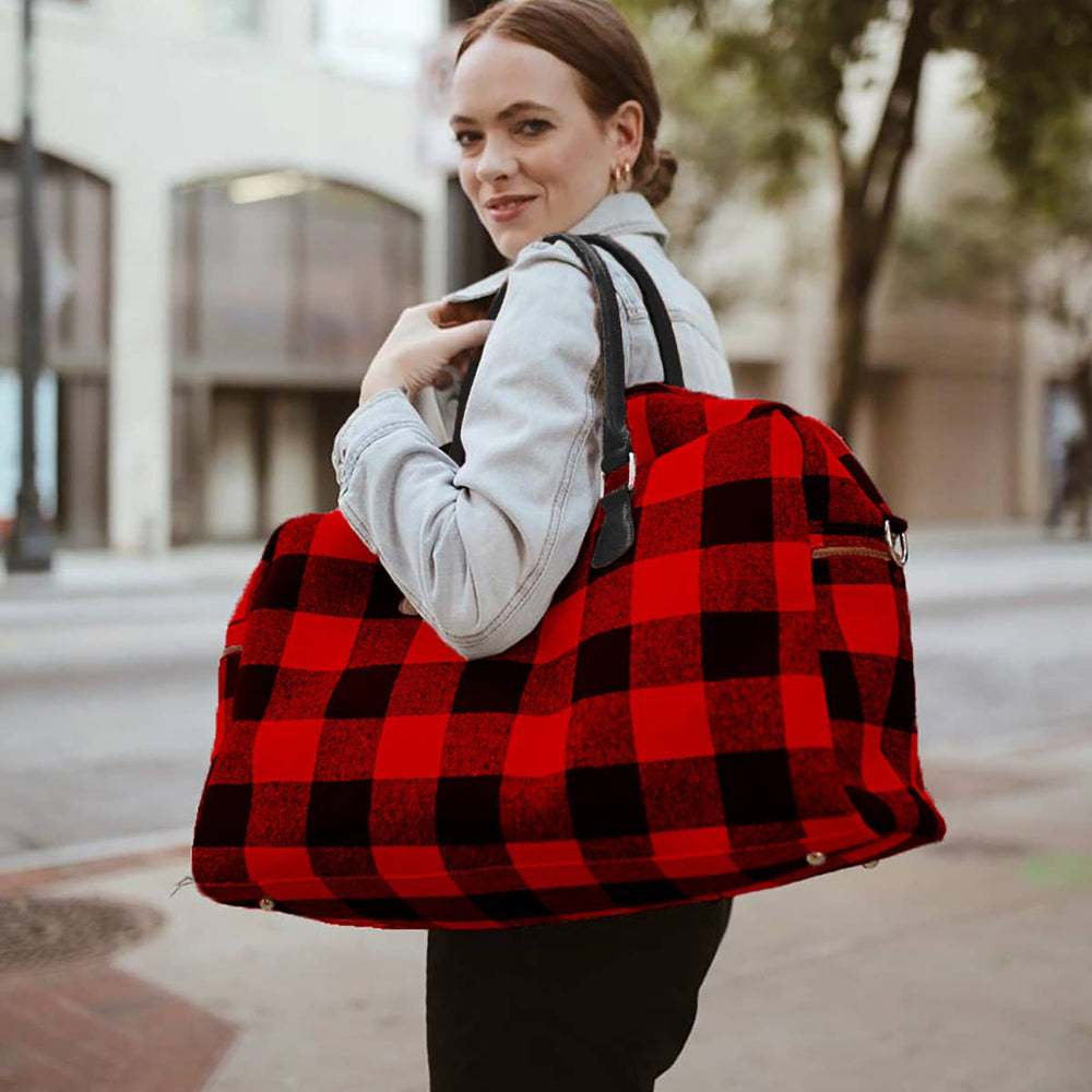 
                  
                    *SALE* M1909 Florence Duffle Bag/Weekender: Plaid-Navy/Green (8894443749627)
                  
                