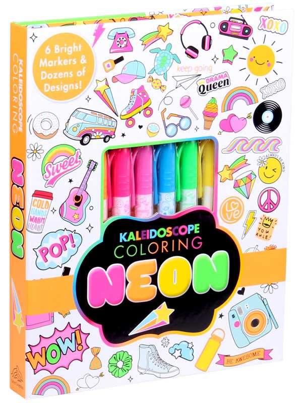 Kaleidoscope Coloring: Neon by Editors of Silver Dolphin Books: Kit - Paperback; 64 pages / English (8912310993147)