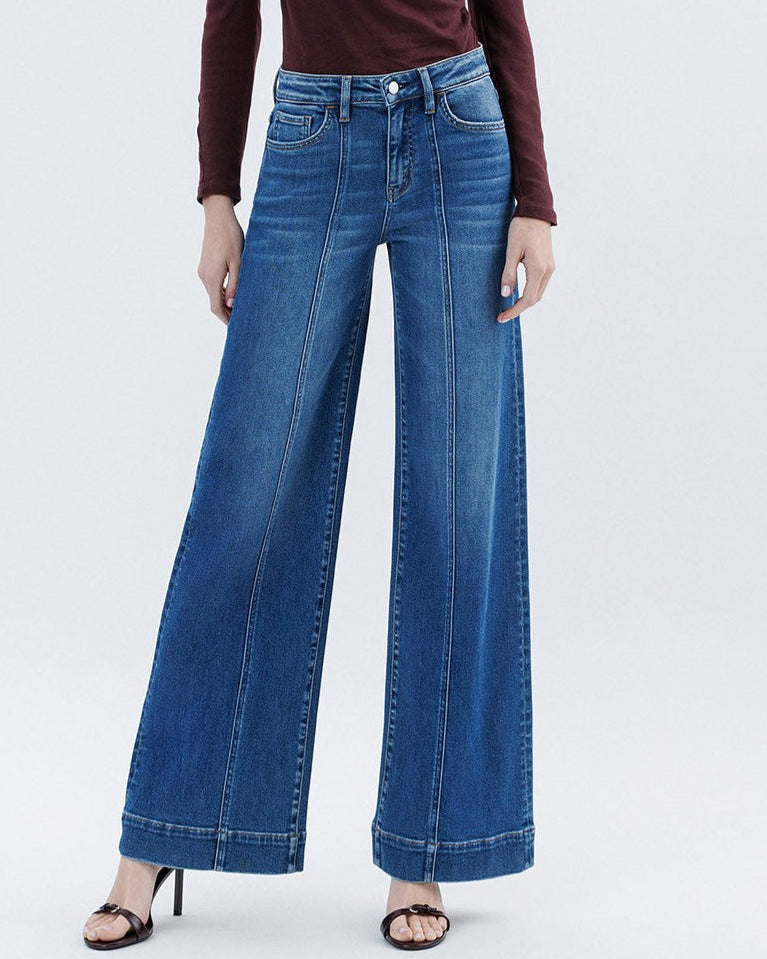 Moon Bar High Rise Trouser Wide Leg Jeans (9090309849339)