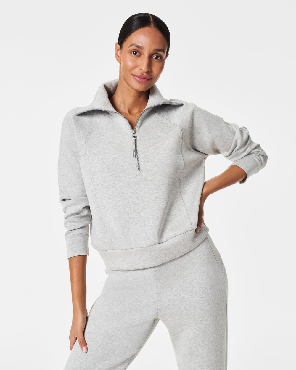 Airessentials Half Zip in Light Grey Heather (8750518075643)