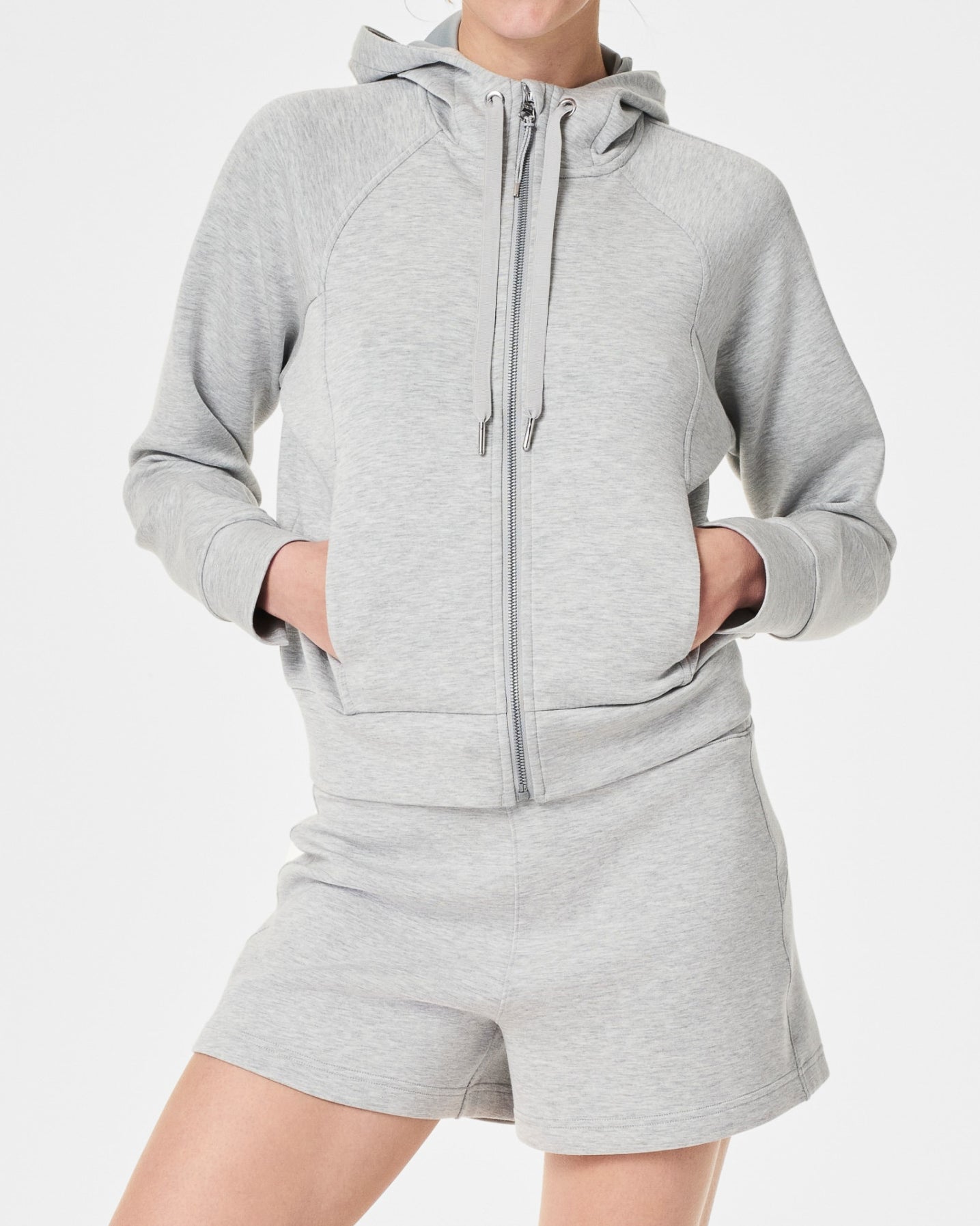 Airessentials Full Zip Hoodie in Light Grey Heather (8750521286907)