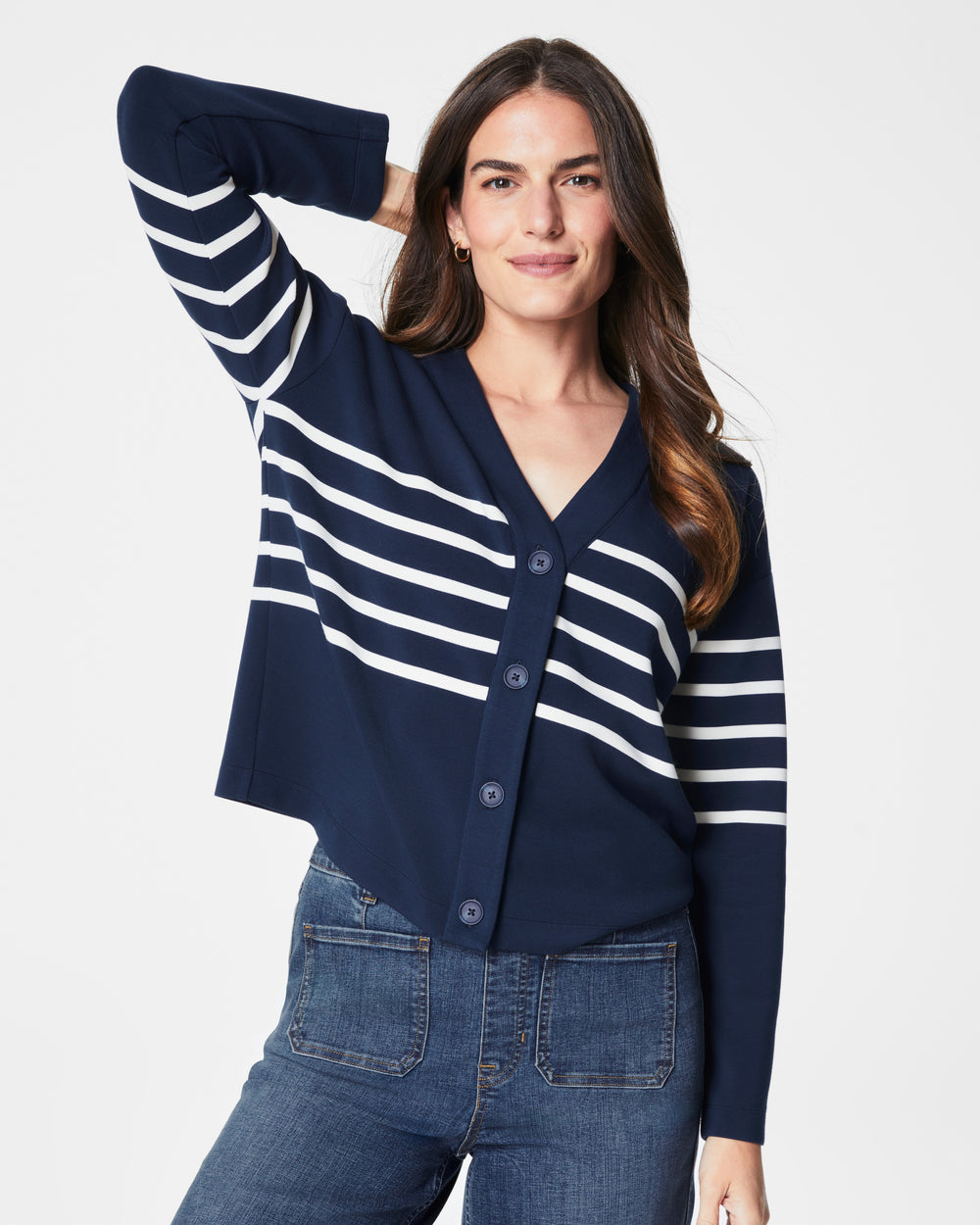 Airessentials Stripe Cardigan in Mdnvy Porcelain (8781020397819)