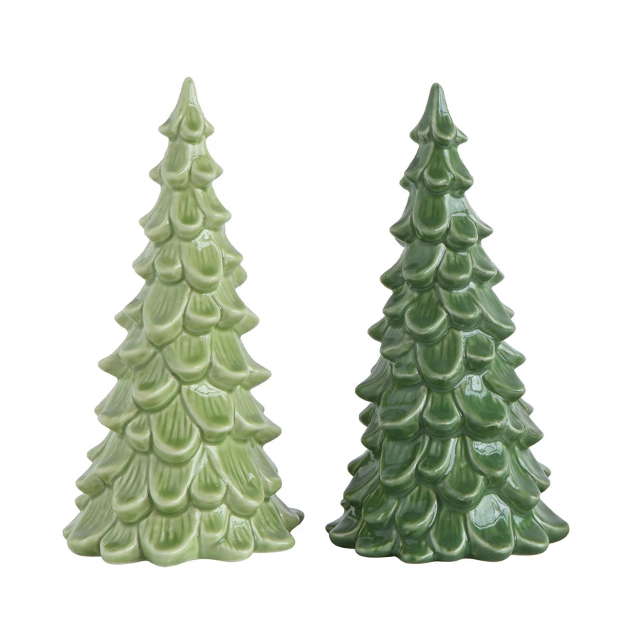 4" Rnd x 8"H Stoneware Tree, 2 Colors (9085482074363)
