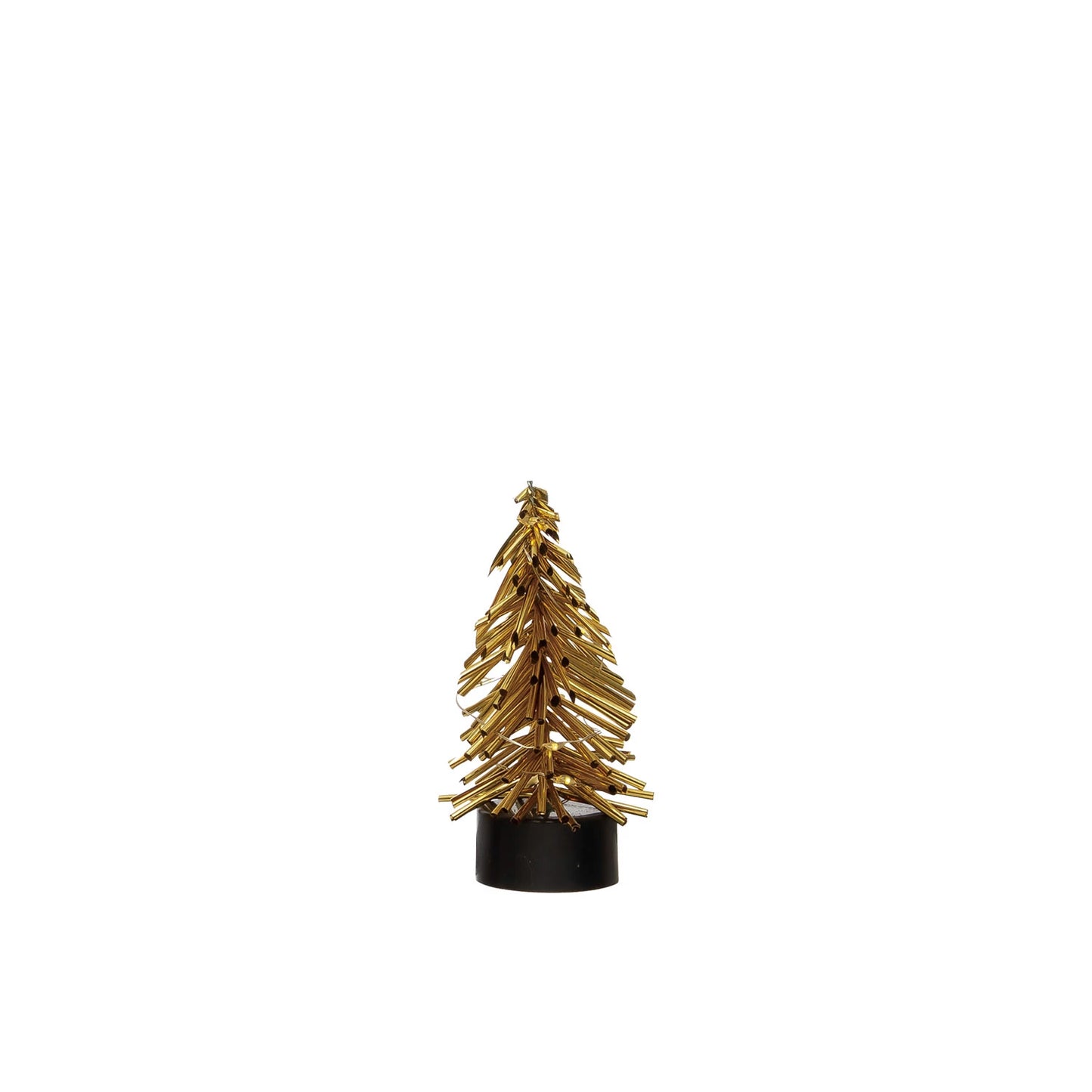 2-1/4" Rnd x 4"H Plastic Tree w 8 LED Lights, Gold Finish (9085483254011)