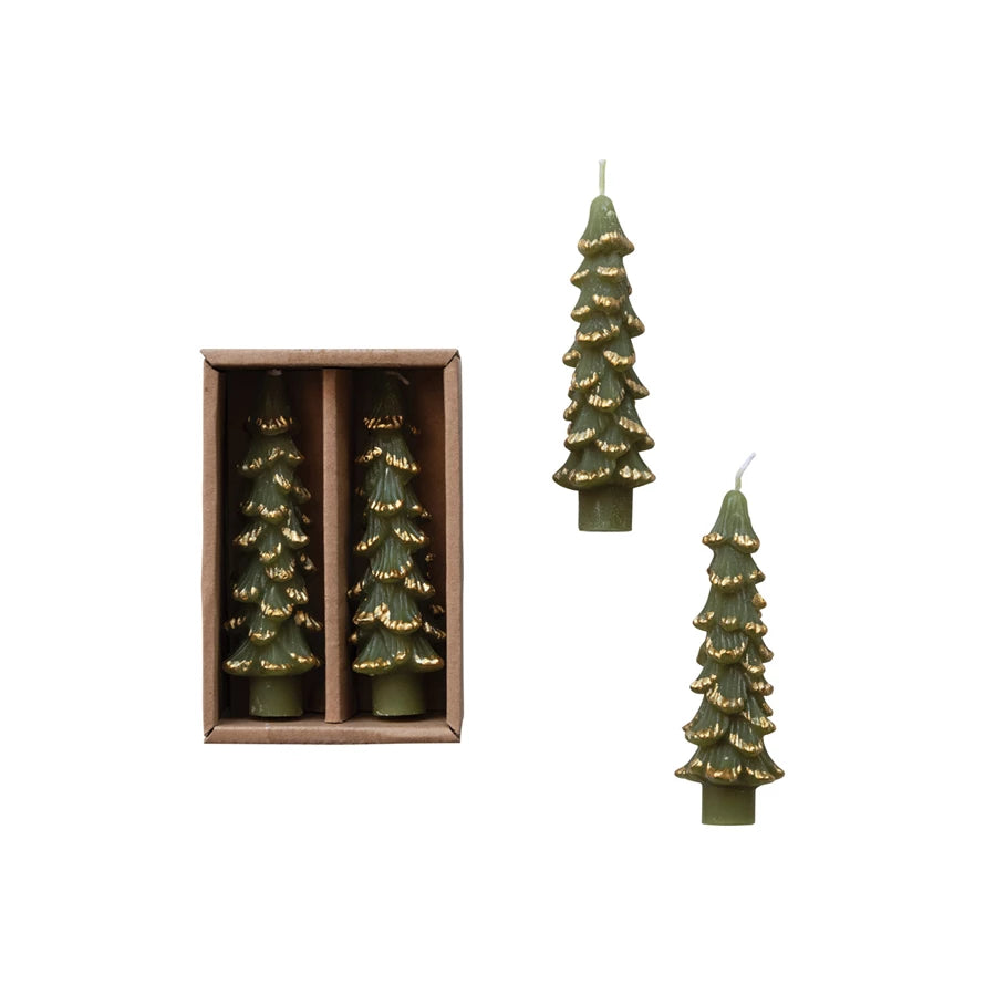 Gold Brushed Christmas Tree Unscented Candle Set (Copy) (8760578998523)