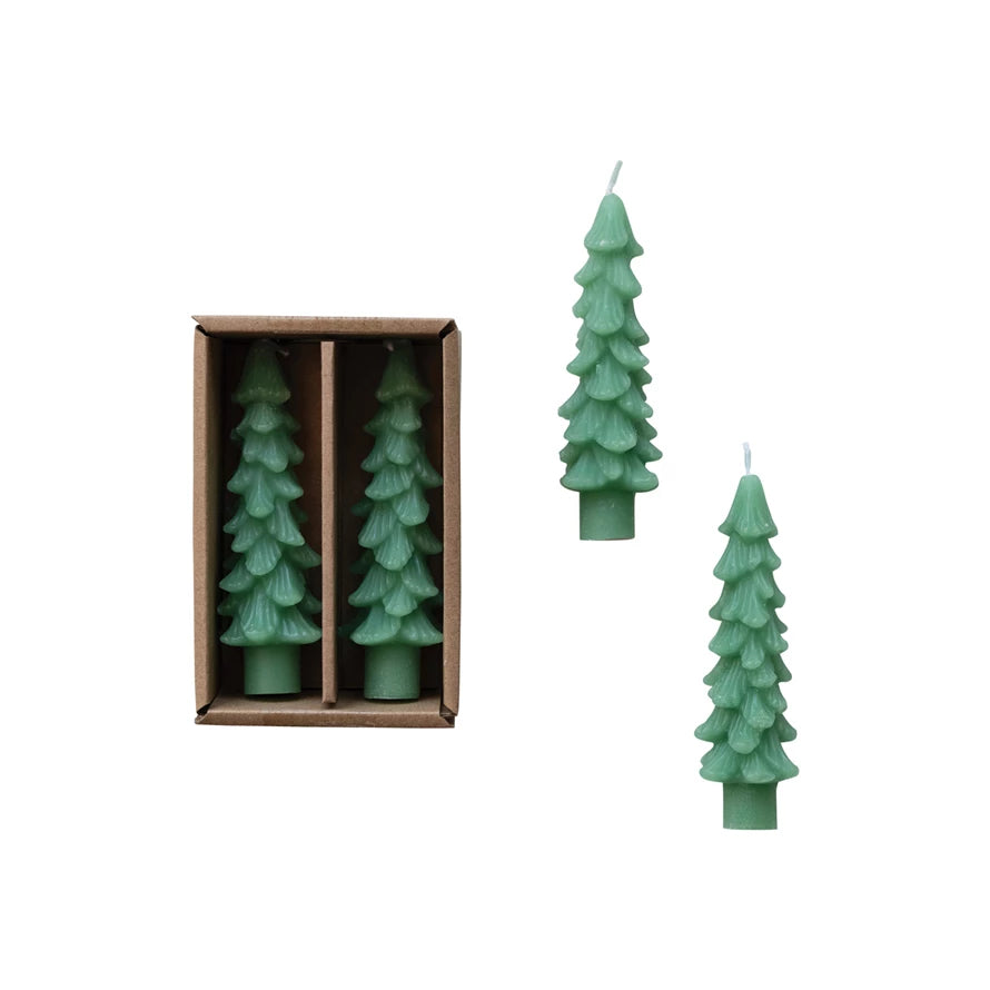 Short Christmas Tree Unscented Candle Set (8760581259515)