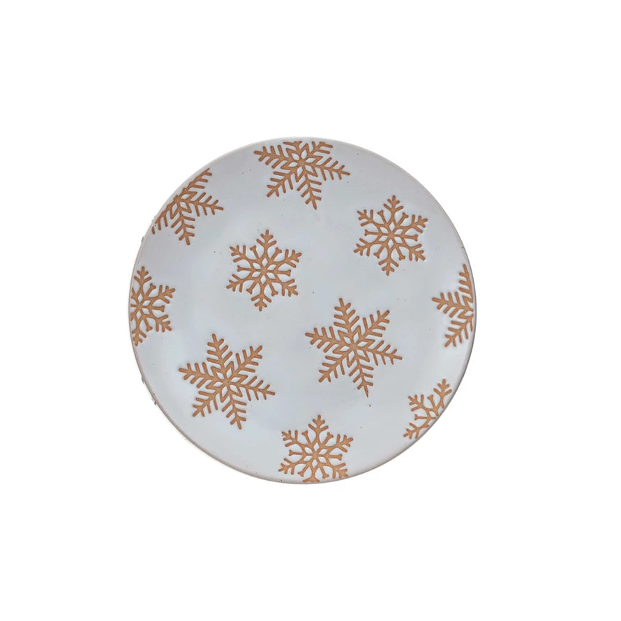 Snowflake Stoneware Plate (8760764268795)