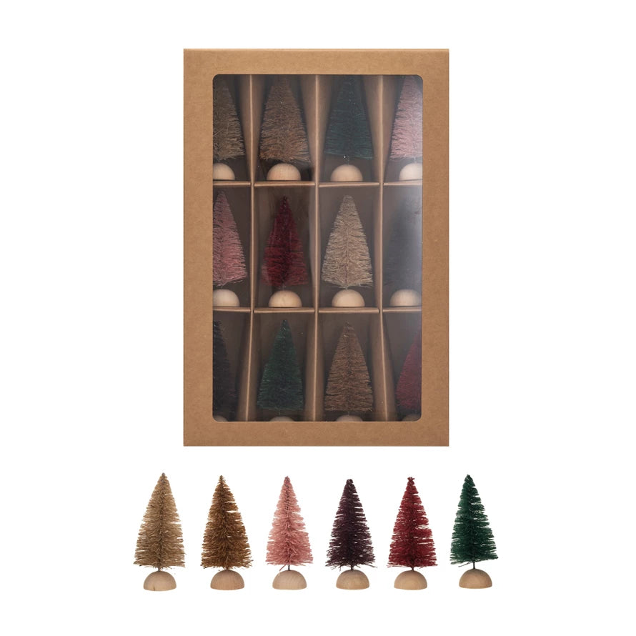 Holiday Bottle Brush Trees, Set of 12 (8760770298107)